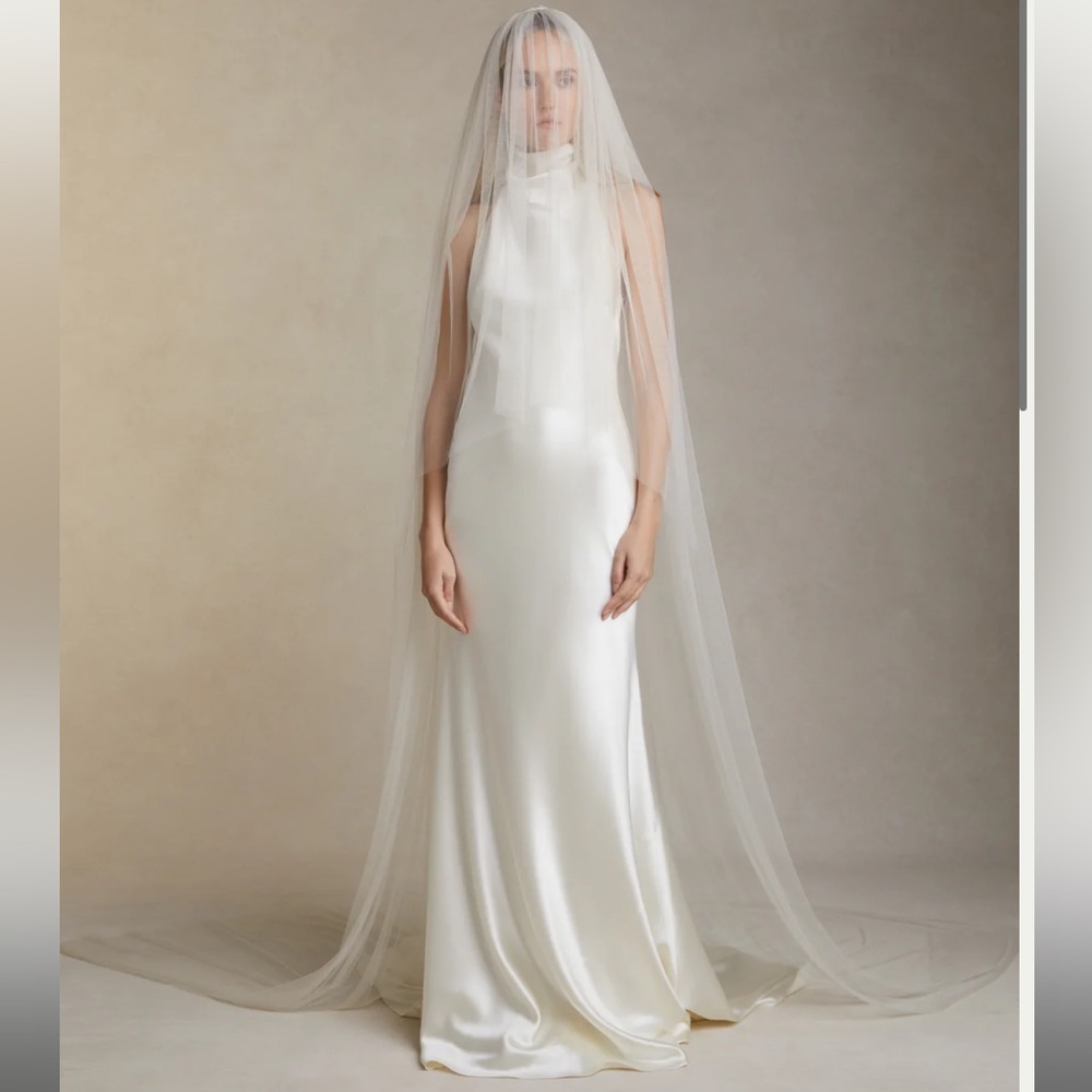 Danielle Frankel simple tulle veil with blusher